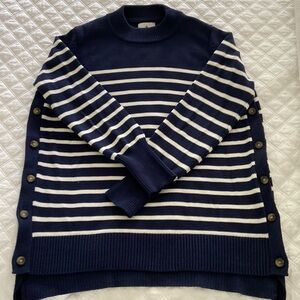 Tuckernuck Navy and White Stripe Sweater, Medium